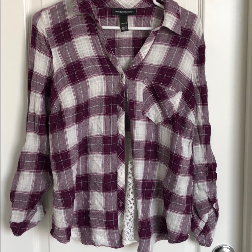 The CUTEST maternity flannel top!